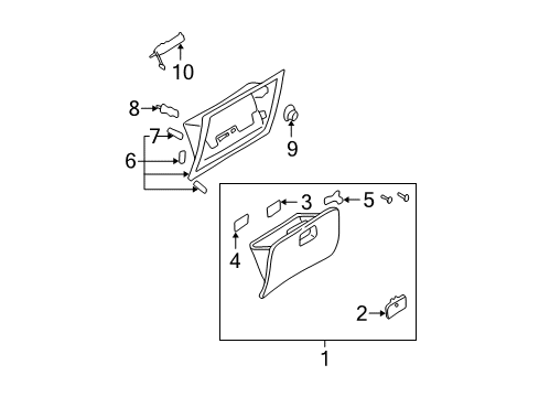 2002 Hyundai Elantra Glove Box Label-Crash Pad(AIRBAG Warn G) Diagram for 85261-29700
