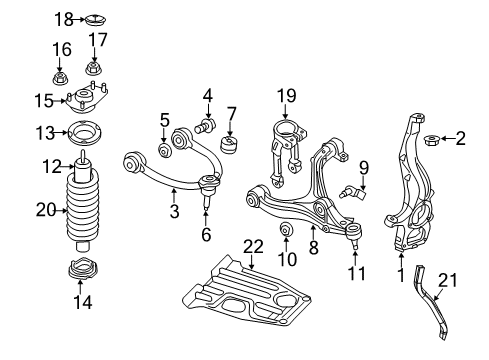 2013 Jeep Grand Cherokee Front Suspension Components, Lower Control Arm, Upper Control Arm, Ride Control, Stabilizer Bar Stud Diagram for 68189015AA