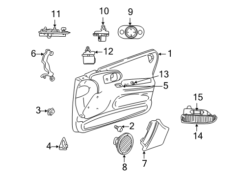 1999 Chrysler 300M Interior Trim - Front Door Lamp-Door Diagram for 4760186