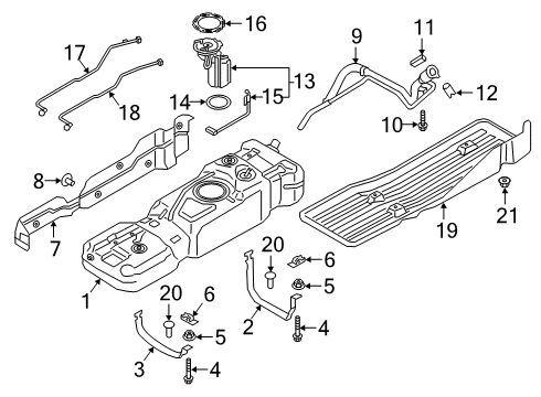 2018 Ford F-150 Fuel Supply Support Strap Diagram for JL3Z-9054-B