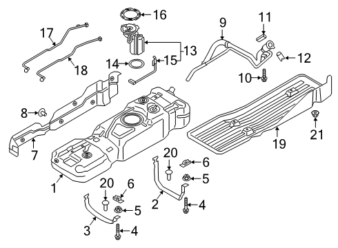 2018 Ford F-150 Fuel Supply Fuel Tank Diagram for JL3Z-9002-F