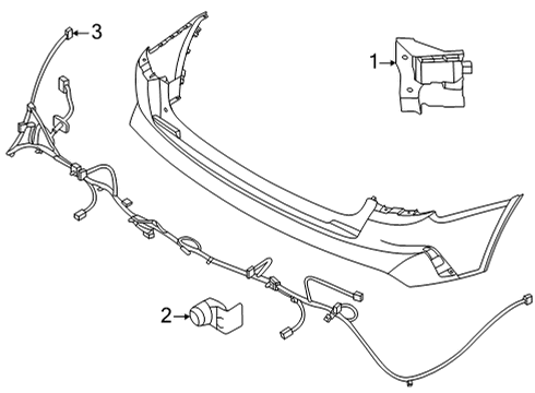 2022 Kia Carnival Electrical Components - Rear Bumper Wiring Harness-Rr Bu Diagram for 91880R0030