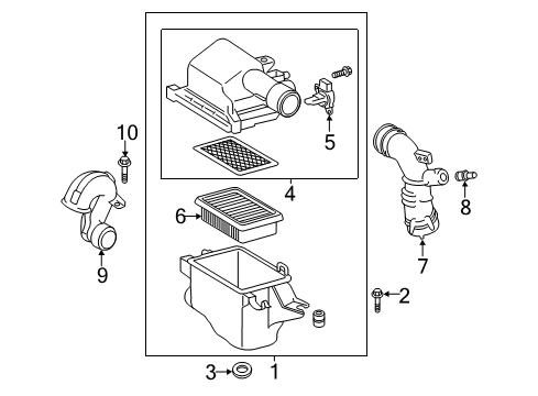 2016 Toyota Prius C Filters Cover Diagram for 17705-21180