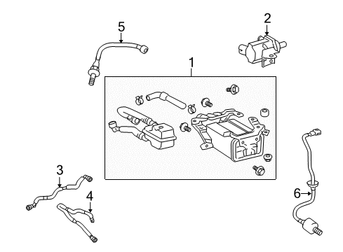 2011 Lexus IS250 Emission Components Valve Sub-Assy, Ventilation Diagram for 12204-31090