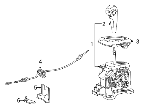 2015 Chevrolet Sonic Center Console Gear Shift Assembly Diagram for 95147086