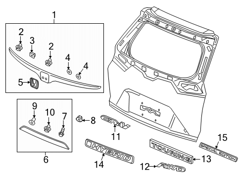 2019 Honda CR-V Exterior Trim - Lift Gate Molding Assy., Tailgate Diagram for 74895-TLA-A01