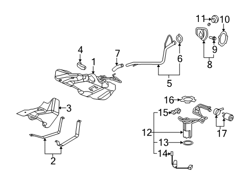 2008 Chevrolet Cobalt Fuel Supply Fuel Tank Diagram for 15900964