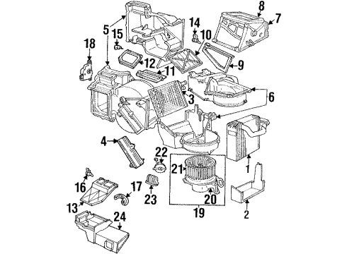1998 Dodge Stratus A/C Evaporator & Heater Components EVAPORATOR-Air Conditioning Diagram for 5013064AD