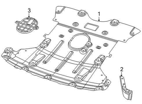 2021 Jeep Grand Cherokee L Splash Shields Push Pin Diagram for 68312554AA