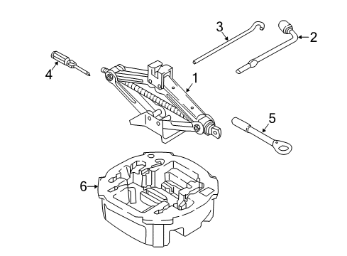 2019 Hyundai Elantra Jack & Components Jack Assembly Diagram for 09110-F2000