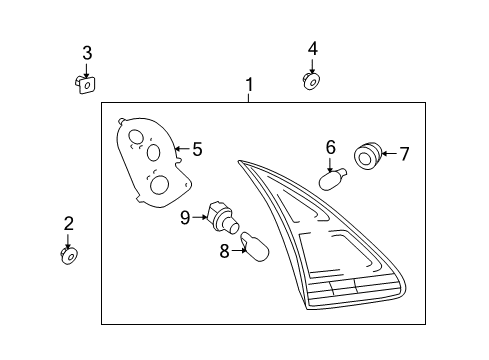 2011 Toyota Venza Bulbs Tail Lamp Bulb Socket Diagram for 81555-0T010