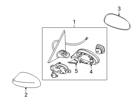 2009 BMW 135i Outside Mirrors Outside Mirror Heated With Memory, Left Diagram for 51167185379