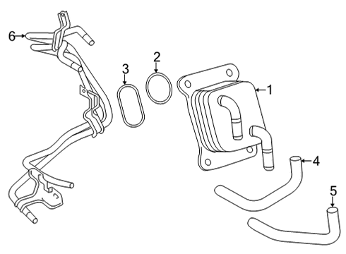 2021 Toyota 4Runner Engine Oil Cooler By-Pass Hose Diagram for 16296-31150
