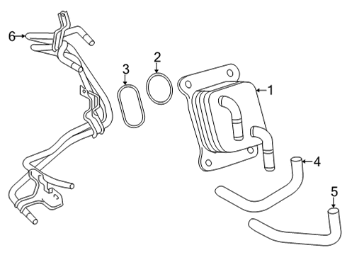 2021 Toyota 4Runner Engine Oil Cooler Oil Cooler O-Ring Diagram for 15785-31060