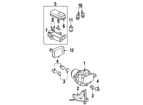 1999 Acura CL ABS Components Box Assembly, Absfuse Diagram for 38230-SY8-A01