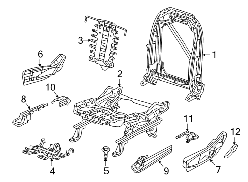 2020 Chrysler Pacifica Tracks & Components Cover-Seat Track Diagram for 5RT25DX9AB