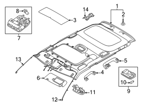 2021 Kia Seltos Interior Trim - Roof Lamp Assembly-Overhead C Diagram for 92810Q5080BGA