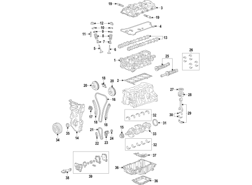 2017 Chevrolet Malibu Engine Parts, Mounts, Cylinder Head & Valves, Camshaft & Timing, Variable Valve Timing, Oil Cooler, Oil Pan, Oil Pump, Balance Shafts, Crankshaft & Bearings, Pistons, Rings & Bearings Front Cover Diagram for 25203060