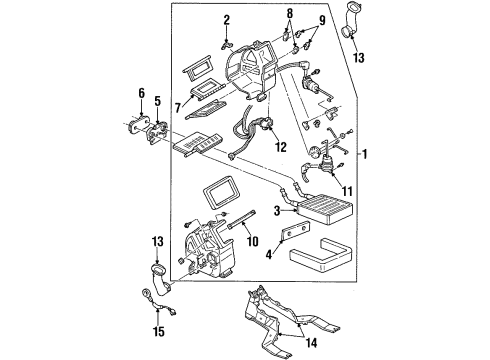 2000 Ford Escort A/C Evaporator & Heater Components Vacuum Harness Diagram for YS4Z-18C581-AA