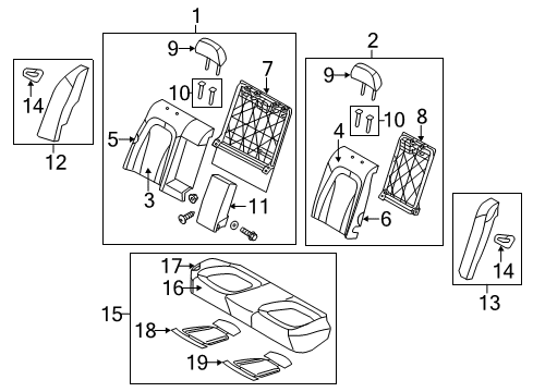 2011 Kia Optima Rear Seat Components Cushion Assembly-Rear Seat Diagram for 891002T850AL9