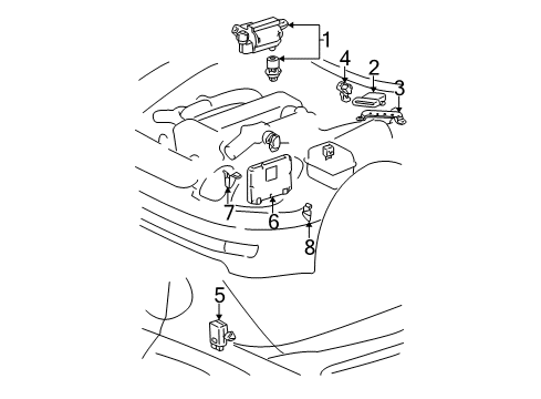 2004 Lexus GS300 Fuel Supply Sensor Assy, Vapor Pressure Diagram for 89460-53010