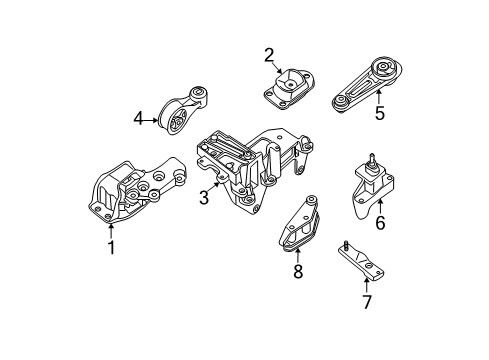 2012 Nissan Sentra Engine & Trans Mounting Engine Mounting Stay Diagram for 11238-ET80A