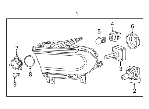 2017 Dodge Durango Bulbs Headlamp Diagram for 68299132AH