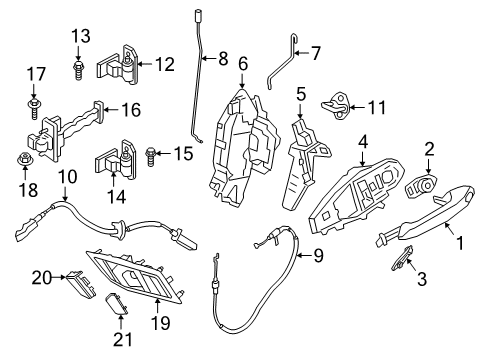 2022 BMW Z4 Door Hardware Mounting Bell, Left Diagram for 51217497723