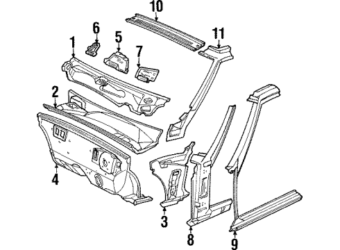 1985 Dodge Daytona Cowl WIPER BLD 18" Refill Diagram for W0001518