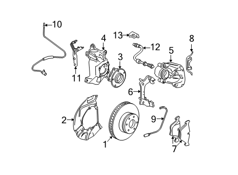 2005 BMW 525i Brake Components Clip Diagram for 34111163391