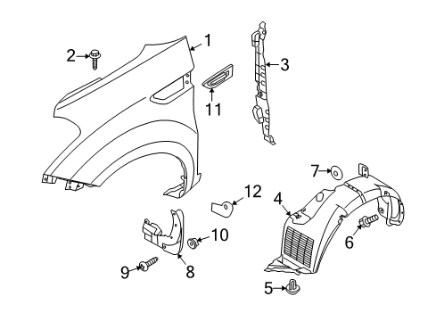 2010 Kia Soul Fender & Components, Exterior Trim GARNISH Assembly-Fender Diagram for 877722K000