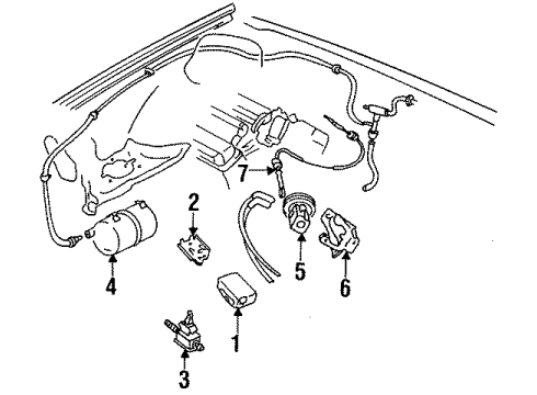 1989 Oldsmobile Cutlass Ciera Apron Components Module Asm, Cruise Control Diagram for 25111868