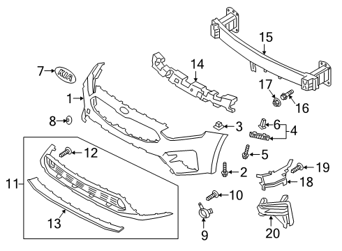 2021 Kia Forte Bumper & Components - Front ABSORBER-Front BUMPE Diagram for 86520M7000