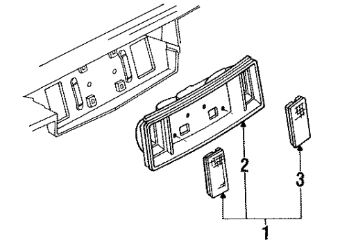 1991 Cadillac Seville Backup Lamps Back Up & License Pocket Asm Diagram for 16516832