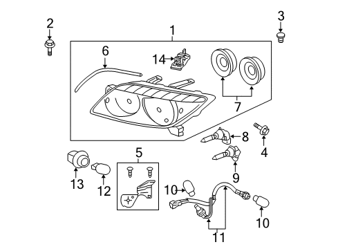 2008 Scion tC Headlamps Composite Headlamp Diagram for 81130-21190