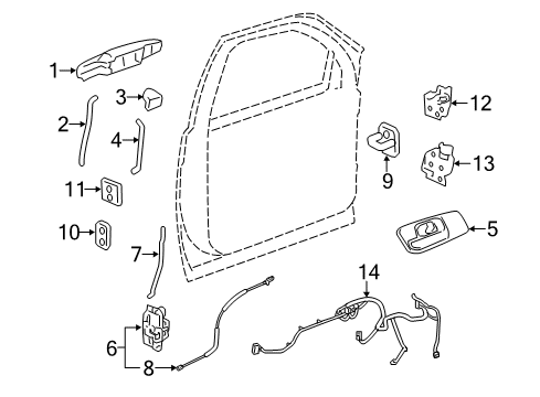 2011 Chevrolet Silverado 2500 HD Lock & Hardware Handle, Outside Diagram for 84053440