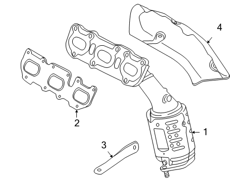 2011 Hyundai Genesis Exhaust Manifold Stay-Exhaust Manifold Diagram for 28527-3C450