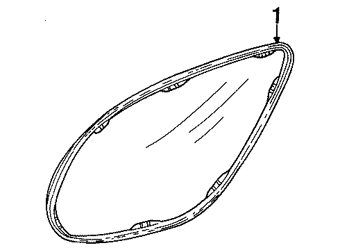 1997 Ford Taurus Quarter Panel - Glass & Hardware Quarter Glass Diagram for F6DZ-7429711-A