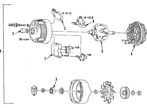 1985 Pontiac J2000 Sunbird Alternator Pulley Diagram for 1984108
