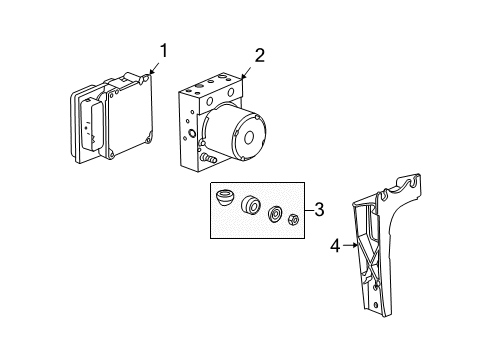 2009 Chevrolet Corvette Anti-Lock Brakes Electronic Brake Control Module Kit Diagram for 25966977