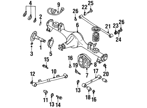 2004 Isuzu Axiom Anti-Lock Brakes Rod Lateral, RR Susp Diagram for 8-97366-493-0