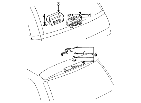 1992 Toyota Previa High Mount Lamps Lamp Assy, Center Stop Diagram for 81570-28140-B0