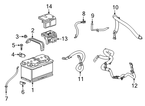 2019 Buick LaCrosse Hybrid Components, Battery, Cooling System Vent Hose Diagram for 20908491