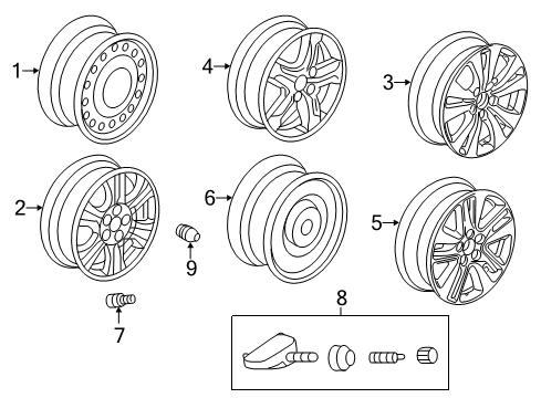 2011 Honda Odyssey Wheels Disk, Aluminum Wheel (17X7J) (Tpms) (Enkei) Diagram for 42700-TK8-A11