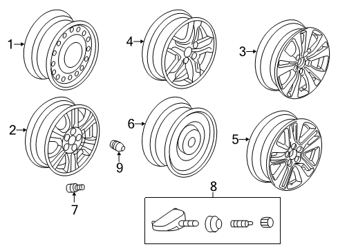 2011 Honda Odyssey Wheels Disk, Aluminum Wheel (18X7J) (Tpms) (Enkei) Diagram for 42700-TK8-A21