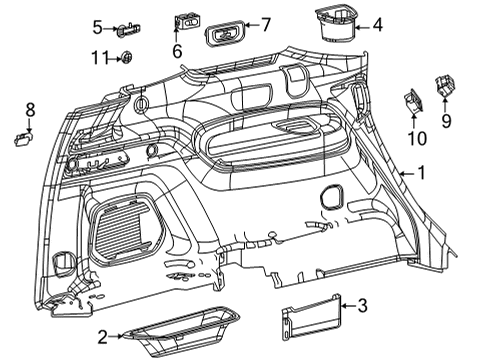 2021 Jeep Grand Cherokee L Interior Trim - Quarter Panels CUPHOLDER Diagram for 7FH71TX7AA