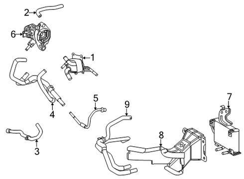 2021 Toyota RAV4 Prime Trans Oil Cooler Oil Cooler Diagram for 32910-42040