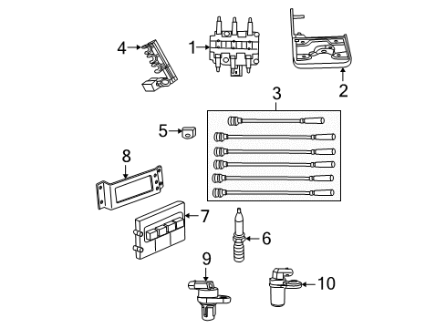 2010 Dodge Grand Caravan Ignition System CABLE/IGNITION-Ignition Diagram for 4686710AA