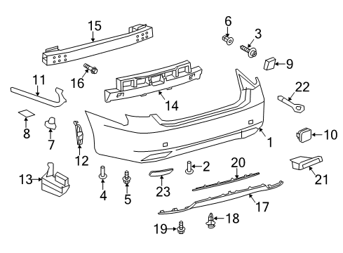 2017 Lexus LS460 Rear Bumper Reflector Assembly, Reflex Diagram for 81910-50010