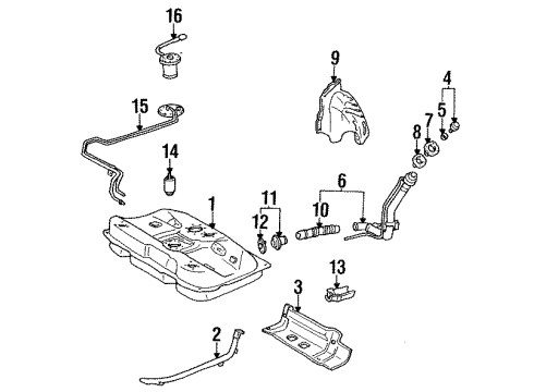 1990 Lexus ES250 Senders Band Sub-Assembly, Fuel Tank RH Diagram for 77601-32040